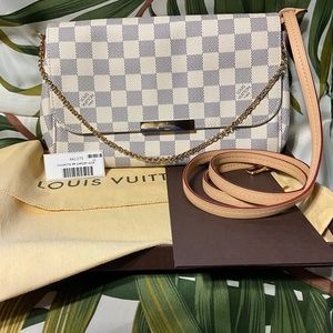 NWT AUTHENTIC..Louis Vuitton Favorite MM Damier Azur